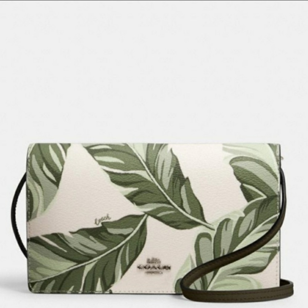 Coach Anna Crossbody Clutch - Banana Leaves Print